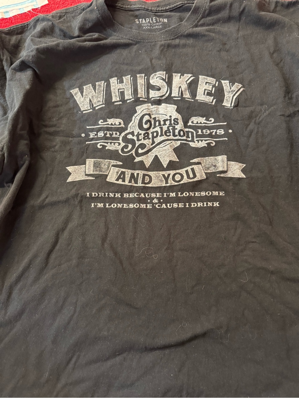 Chris Stapleton Whiskey and You Graphic TShirt Black Size 3XL
